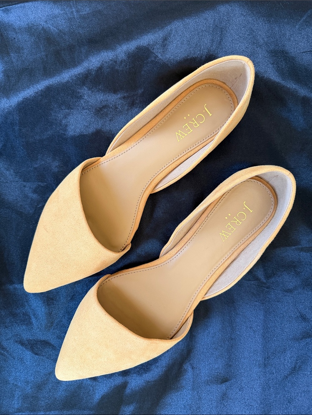 J. Crew Women's Tan Suede Pointed D'Orsay Flats